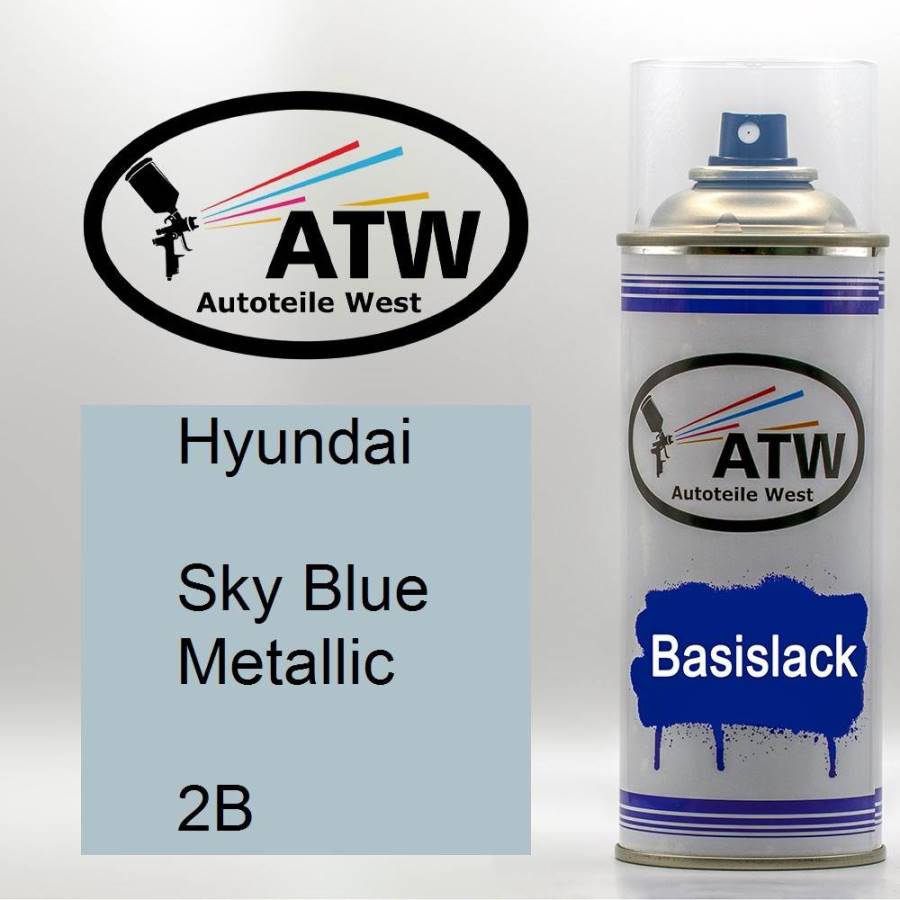Hyundai, Sky Blue Metallic, 2B: 400ml Sprühdose, von ATW Autoteile West.